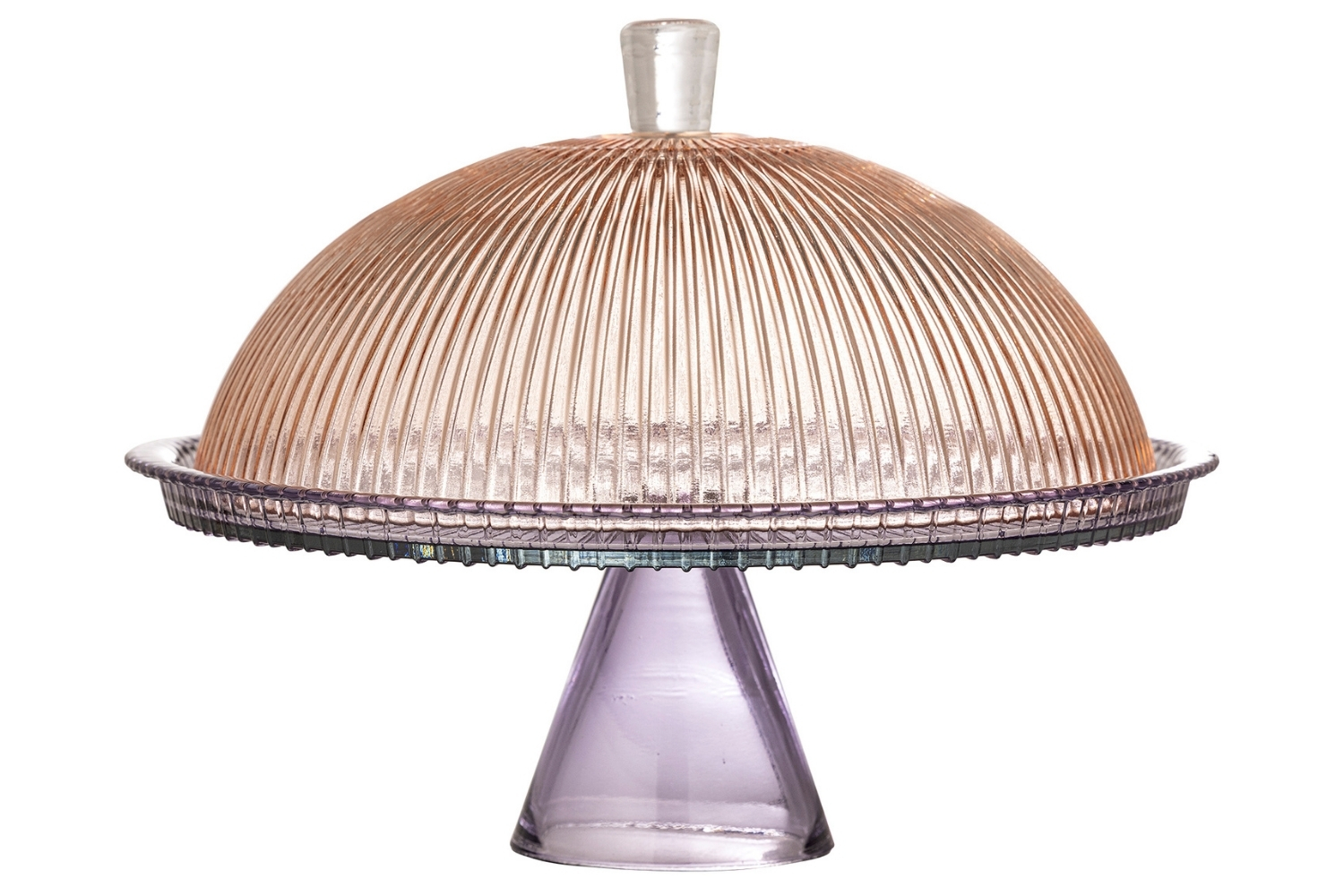 Bloomingville Barevný skleněný podnos na dort Tayo s víkem