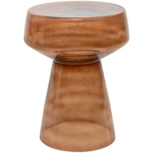 Richmond Hnědý skleněný odkládací stolek Isa Ø40 cm