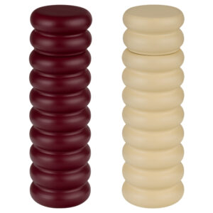 noo.ma Červeno-žlutý set dřevěné slánky a pepřenky Suli