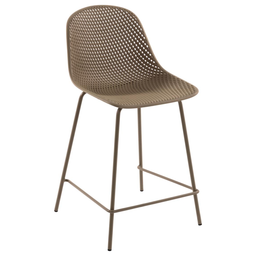 Kave Home Béžová plastová barová židle Quinby 65 cm