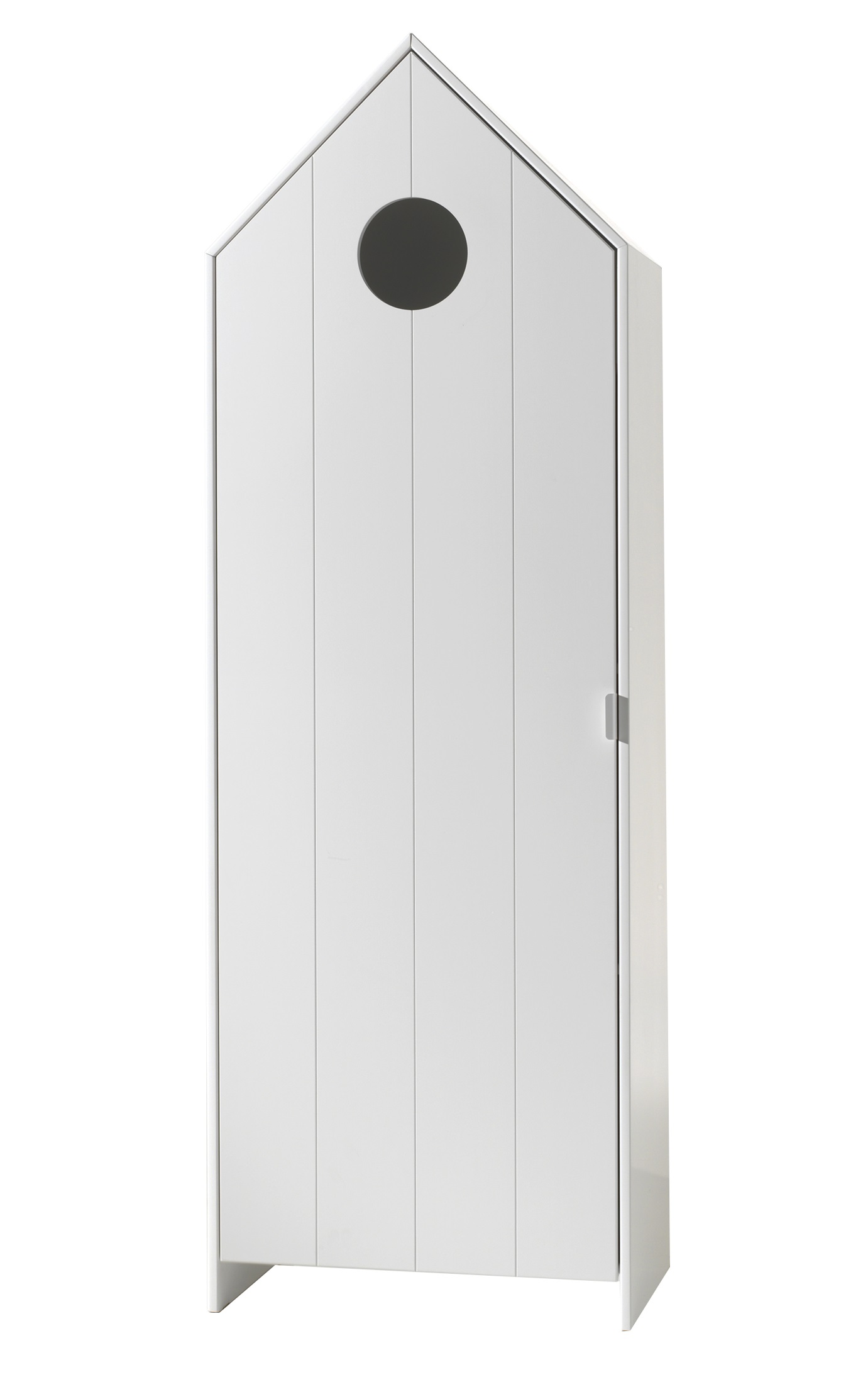 Vipack Bílá lakovaná šatní skříň Casami 172 x 58 cm s kulatým otvorem