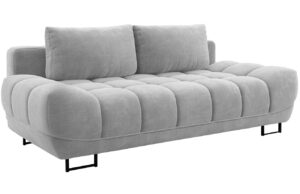 Windsor & Co Světle šedá sametová rozkládací pohovka Cirrus 215 cm