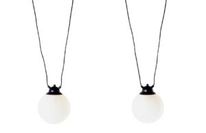 Nordic Design Opálově bílé skleněné závěsné světlo Dion Easy II.