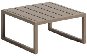 Kave Home Hnědo zelený kovový zahradní stolek Comova 60 x 60 cm