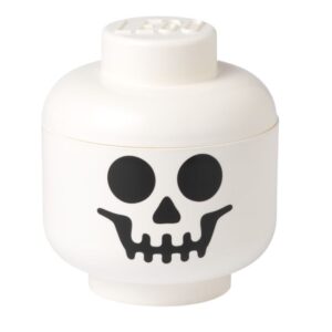 Bílý úložný box ve tvaru hlavy LEGO® Skeleton 27 cm