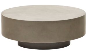 Kave Home Šedý cementový zahradní stolek Garbet 80 cm
