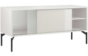 noo.ma Světle šedý TV stolek Met 116 x 42 cm