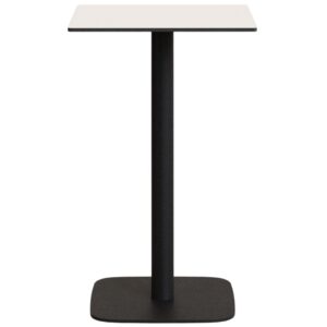 Kave Home Bílý barový stůl Dina 60 x 60 cm s černou podnoží