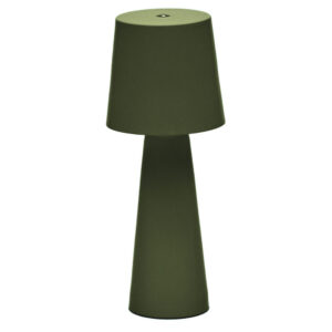 Kave Home Zelená kovová zahradní stolní LED lampa Arenys S