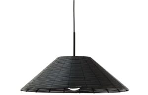 Kave Home Černé stínidlo z umělého ratanu Saranella ⌀ 50 cm