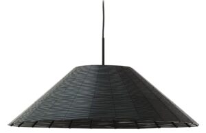Kave Home Černé stínidlo z umělého ratanu Saranella ⌀ 70 cm