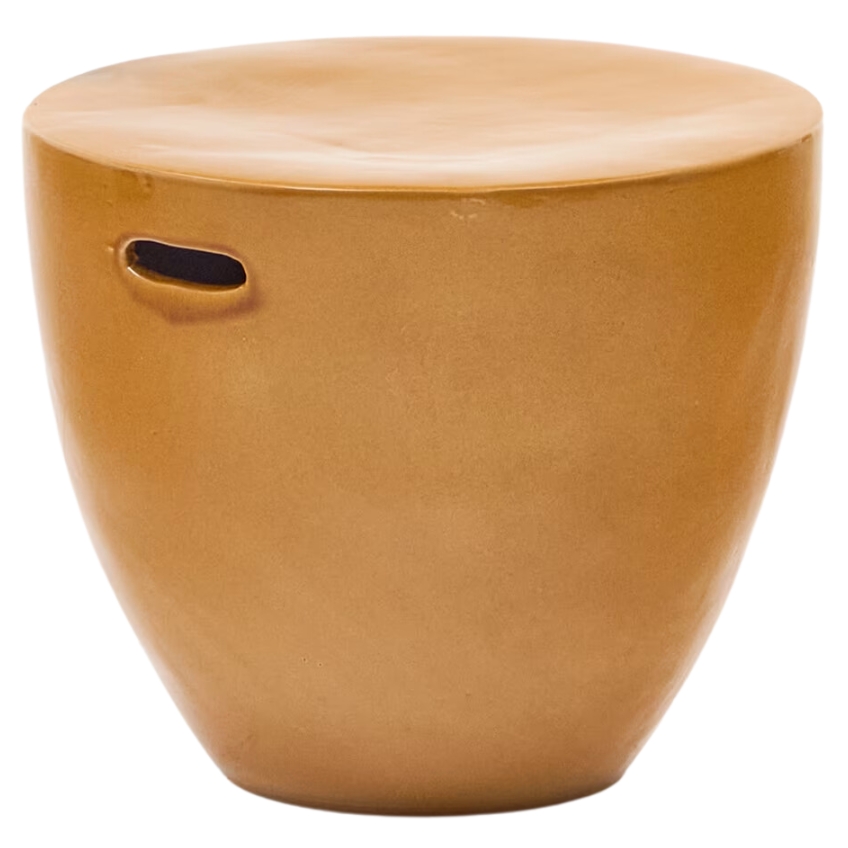 Kave Home Hořčicově žlutý zahradní stolek Mesquida 46 cm