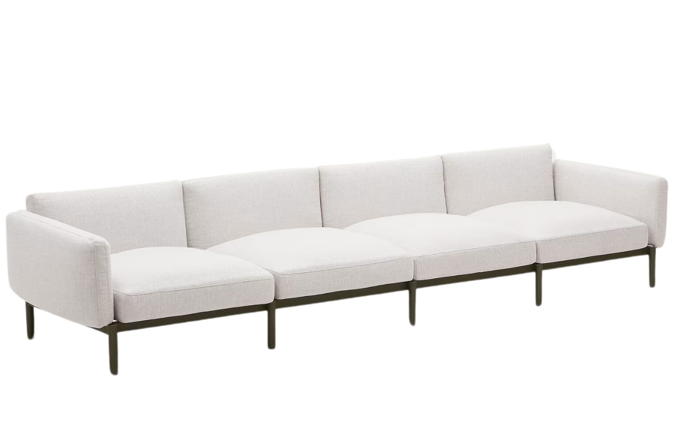 Kave Home Zahradní pohovka Sorells 370 cm se zelenou podnoží