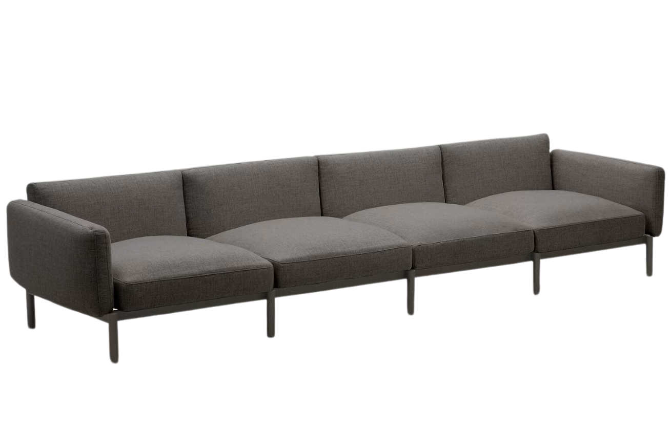 Kave Home Zahradní pohovka Sorells 370 cm se šedou podnoží