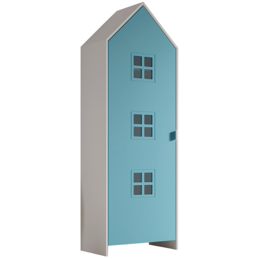 Vipack Modrá lakovaná šatní skříň Casami 172 x 58 cm