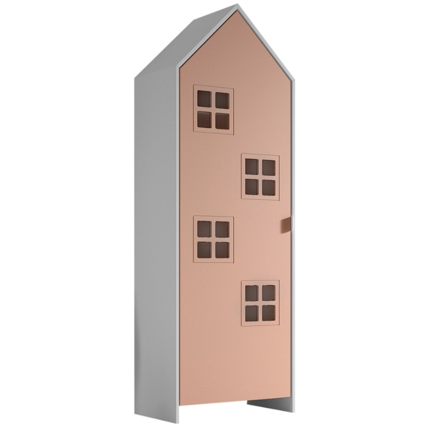 Vipack Růžová lakovaná šatní skříň Casami 172 x 58 cm