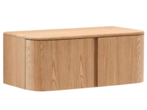 Umyvadlová skříňka Kave Home Salaya 90 x 45 cm s dřevěným dekorem
