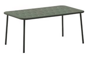 Kave Home Zelený kovový zahradní stolek Zivia 90 x 50 cm