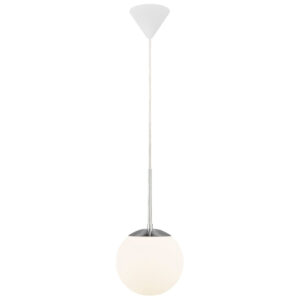 Nordlux Opálově bílé skleněné závěsné světlo Cafe 20 cm
