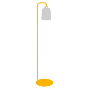 Žlutý kovový stojan na lampu Fermob Balad 157 cm