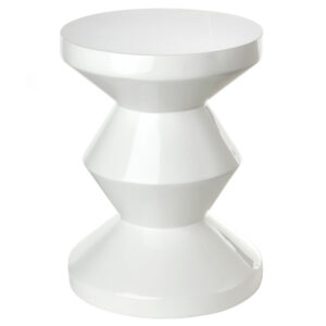 Polspotten Bílý odkládací stolek Zig Zag ⌀36 cm