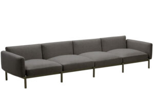 Kave Home Zahradní pohovka Sorells 370 cm se zelenou podnoží
