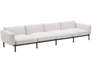 Kave Home Zahradní pohovka Sorells 370 cm se šedou podnoží