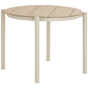 Nordic Living Béžový plastový zahradní stůl Ela ø 90 cm