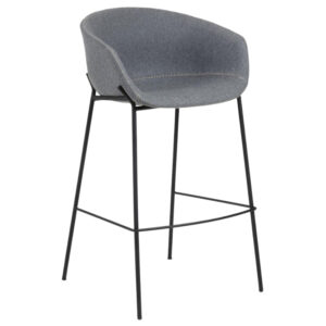 Kave Home Látková barová židle Yvette 74 cm – vystavený kus