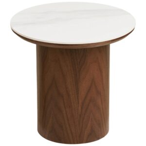 Nordic Living Bílý keramický odkládací stolek Oli 40 cm