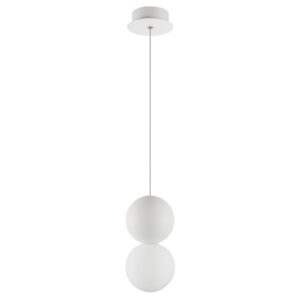 Nova Luce Bílé skleněné závěsné světlo Zero 10 cm