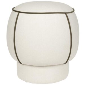 White Label Bílý čalouněný taburet MARINA 48 cm