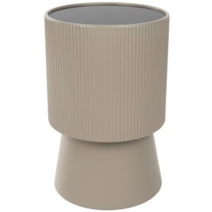 White Label Béžový skleněný odkládací stolek BRIAN ø 33 cm