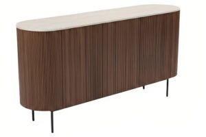 Miotto Ořechová komoda Tracino 160 x 40 cm s dekorem travertinu