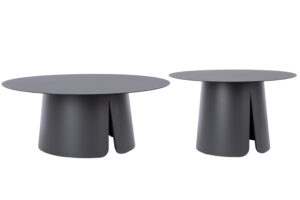 Bizzotto Šedý set dvou zahradních stolků Bryan 70/90 cm