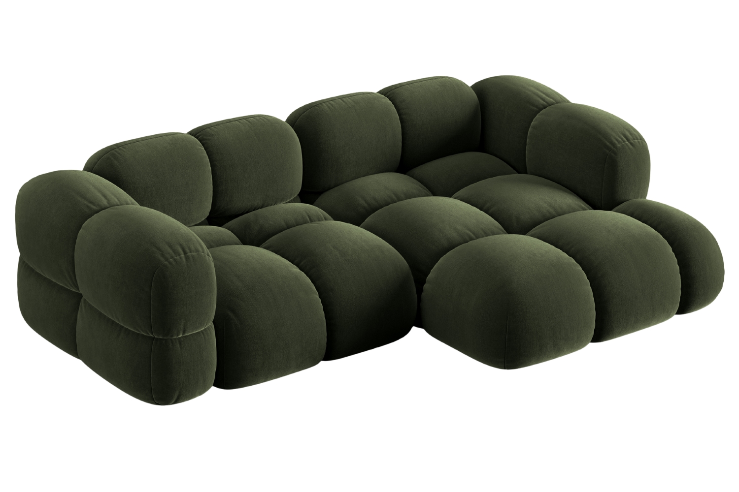 Cosmopolitan Design Zelená sametová rohová pohovka Loretto 250 cm
